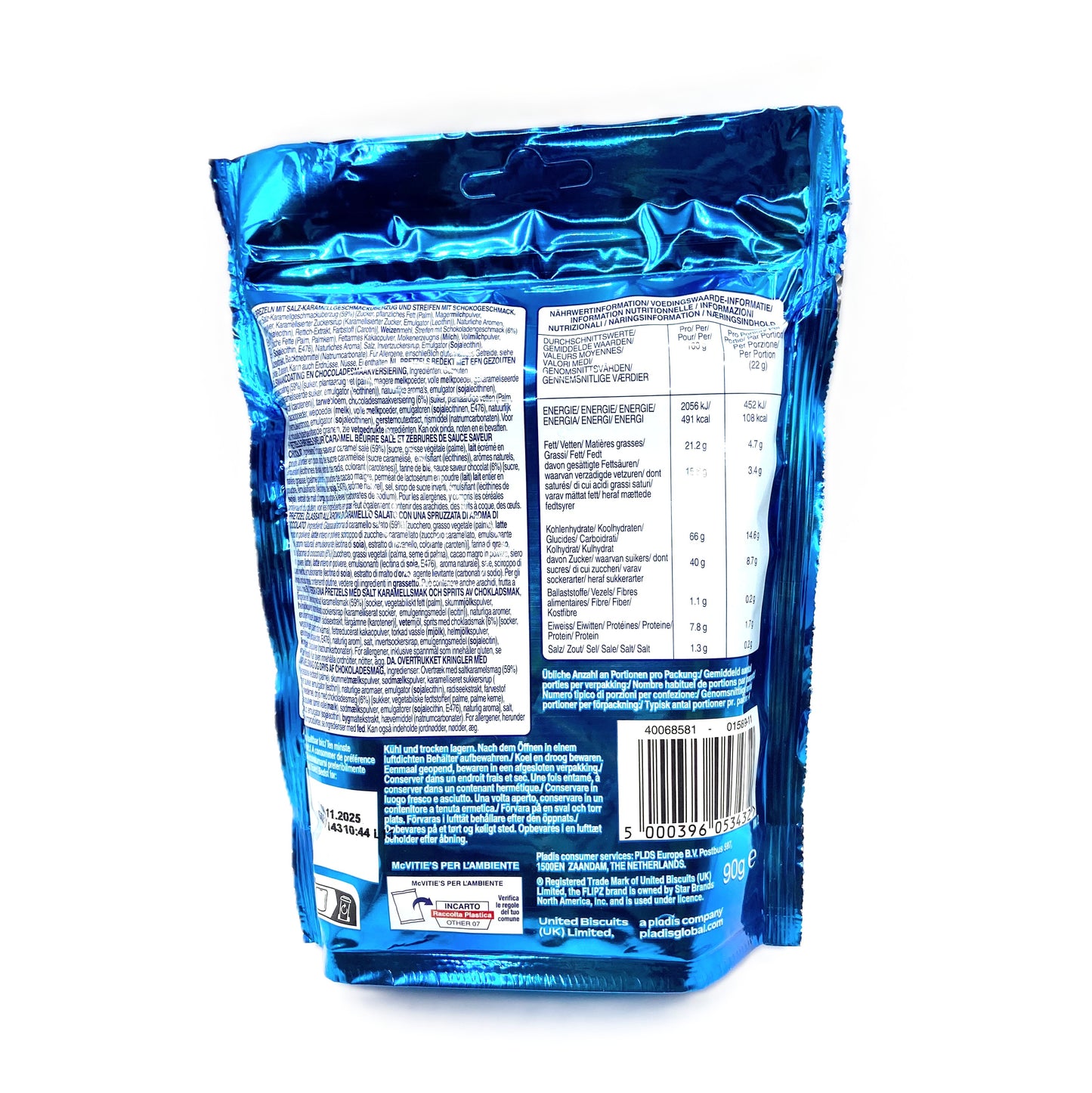 McVitie's Flipz Salted Caramel Pretzels 90g - Süß & Salzig